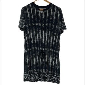 Tory Burch Geometric Drop Waist Dress Size M Pima Cotton
